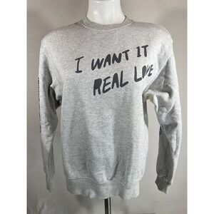 Big Hit Graphic Sweatshirt Womens Medium Gray Streetwear Y2K Pullover Top